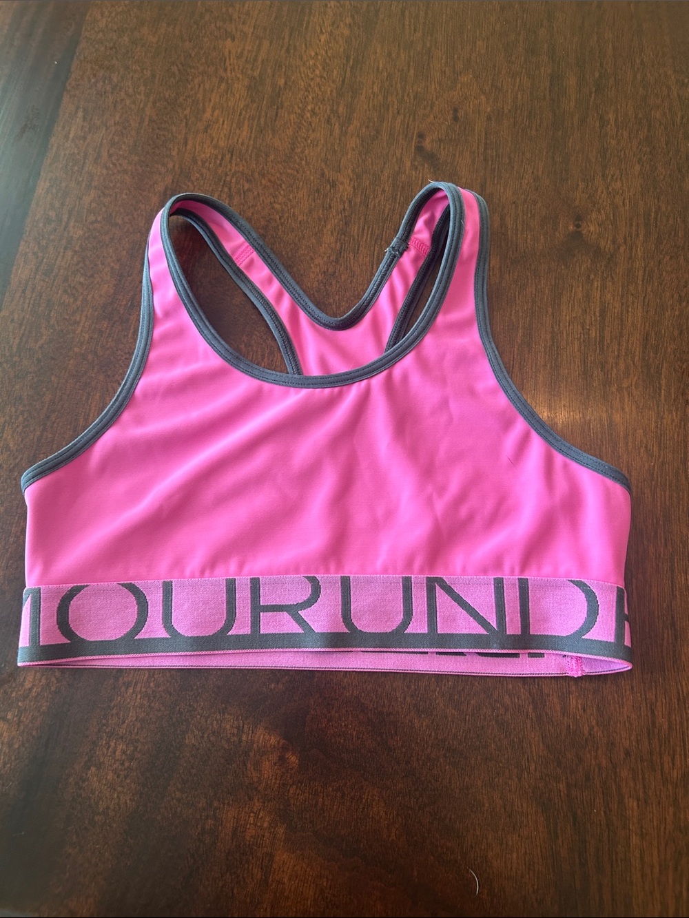 Under Armour Pink Sports Bra with Gray Trim